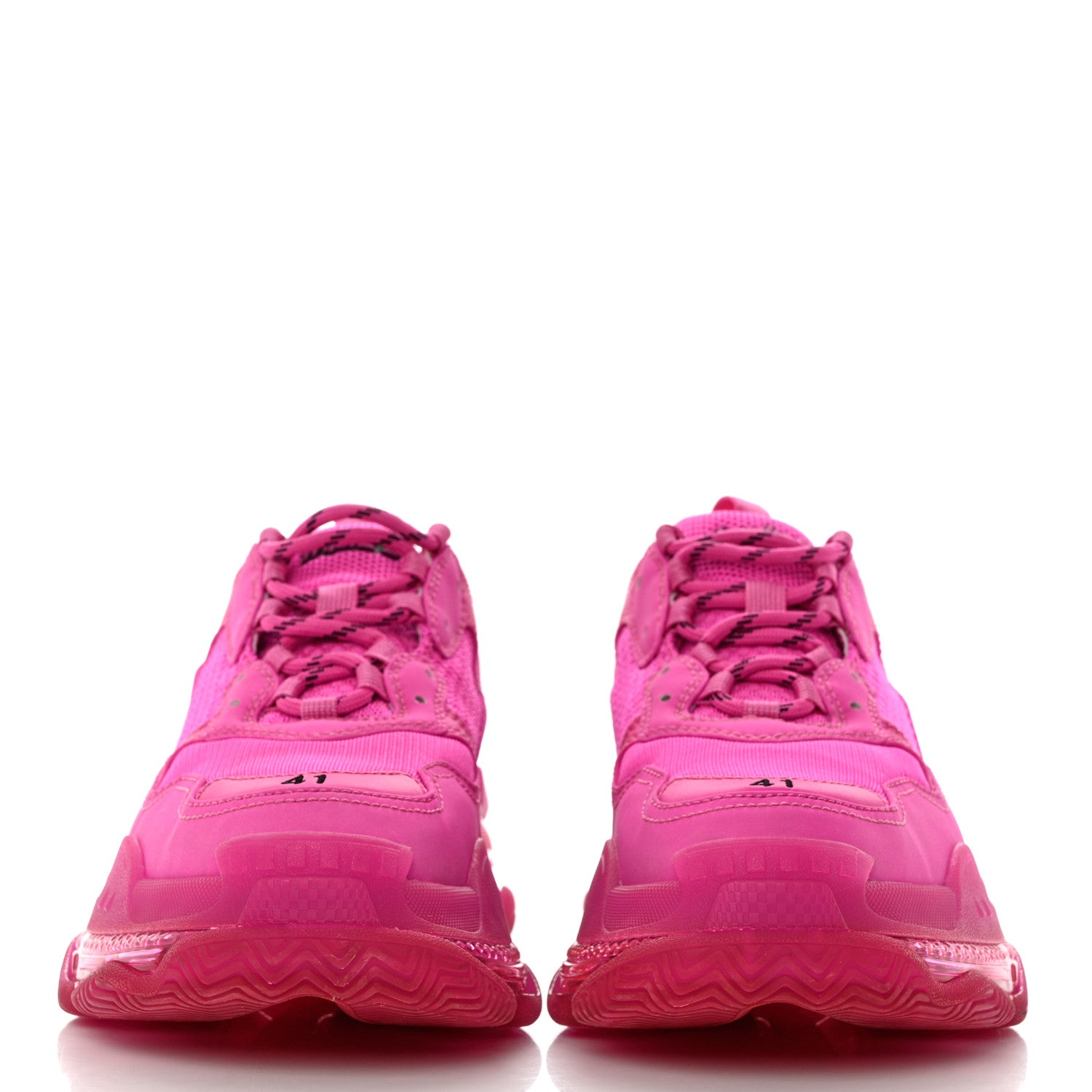 Balenciaga Fabric Mesh Clear Sole Fluo Womens Triple S Sneakers 41 Pink 2 of 9