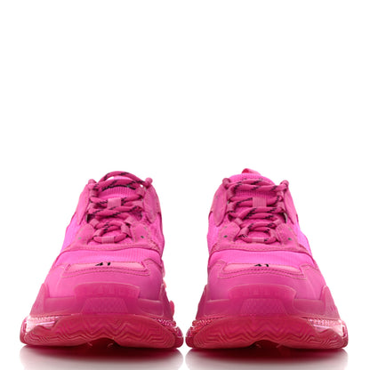 Balenciaga Fabric Mesh Clear Sole Fluo Womens Triple S Sneakers 41 Pink 2 of 9