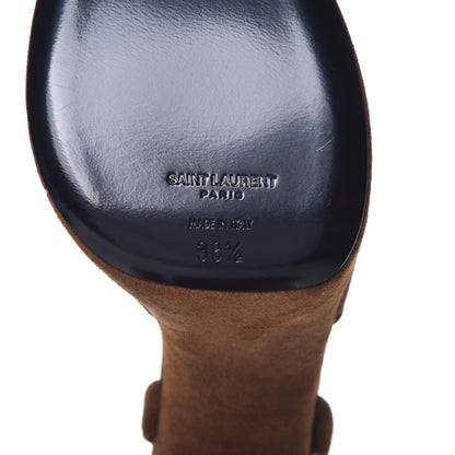 Saint Laurent Suede Bianca 85 Platform Sandals 38.5 Land 6 of 8