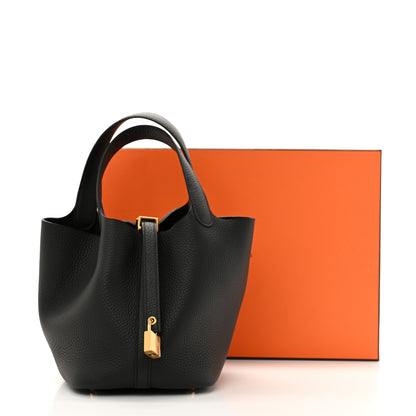 Hermes Taurillon Clemence Picotin Lock 18 PM Black 12 of 12
