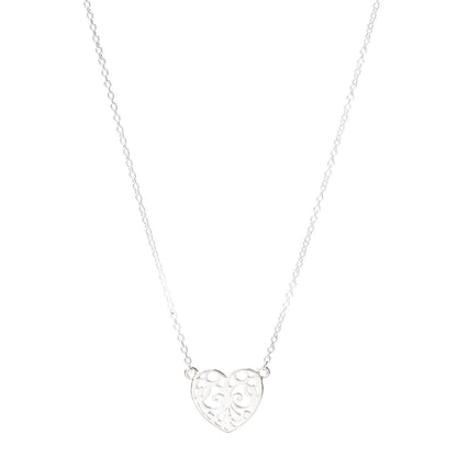 Tiffany Sterling Silver Small Enchant Heart Pendant Necklace 1 of 6