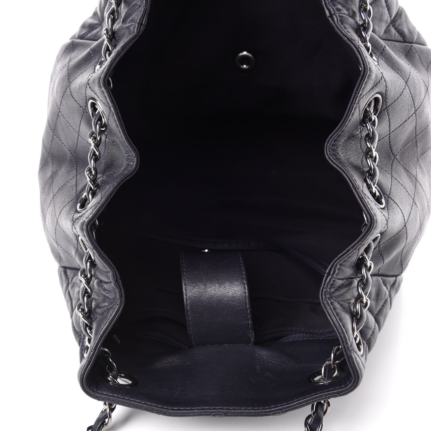 Chanel Lambskin Quilted Large Drawstring Shoulder Bag Purple 5 of 10