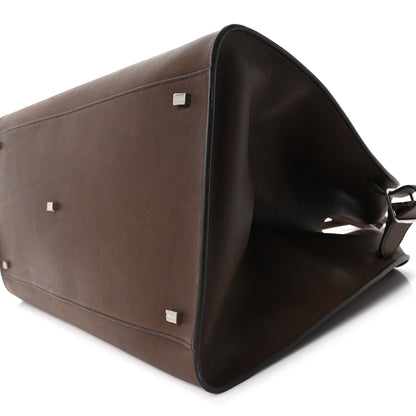 The Row Polished Saddle Calfskin Soft Margaux 17 Dark Brown 8 of 8