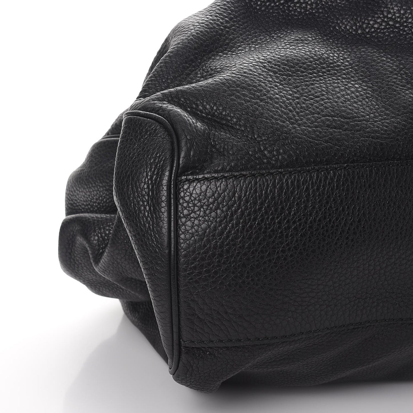 Pebbled Calfskin Large Sukey Tote Black