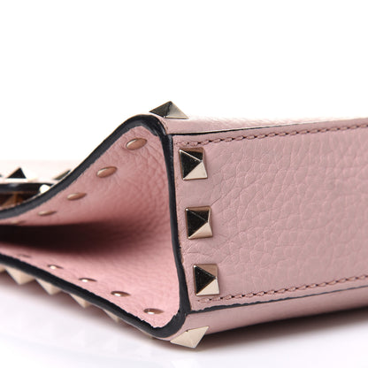 Valentino Garavani Pebbled Calfskin Medium Rockstud Flip Lock Crossbody Bag Loto 8 of 9
