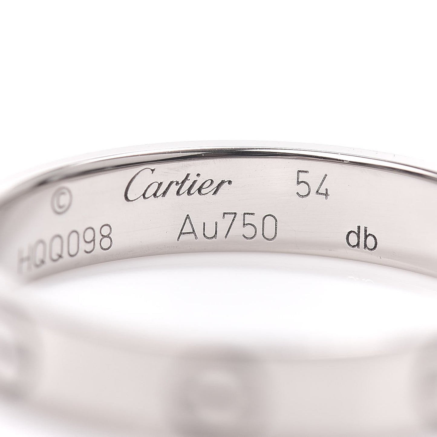 18K White Gold 3.5mm LOVE Wedding Band Ring 54 6.75