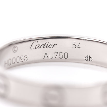 Cartier 18K White Gold 3.5mm LOVE Wedding Band Ring 54 6.75 4 of 4
