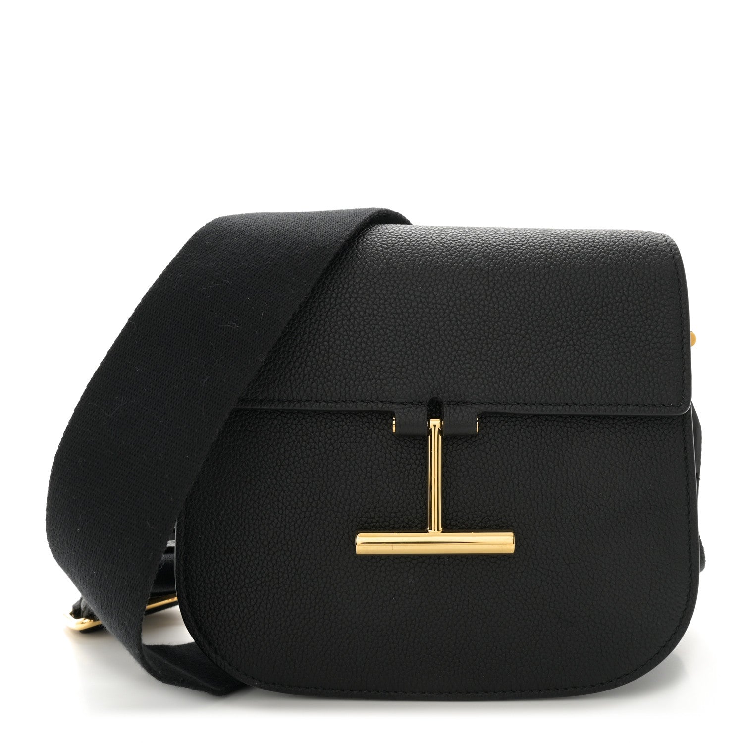 Tom Ford Grained Calfskin Mini T Clasp Tara Crossbody Bag Graphite 1 of 10