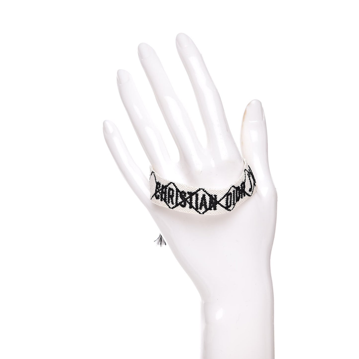 Woven Cotton J'Adior Friendship Bracelet White Black