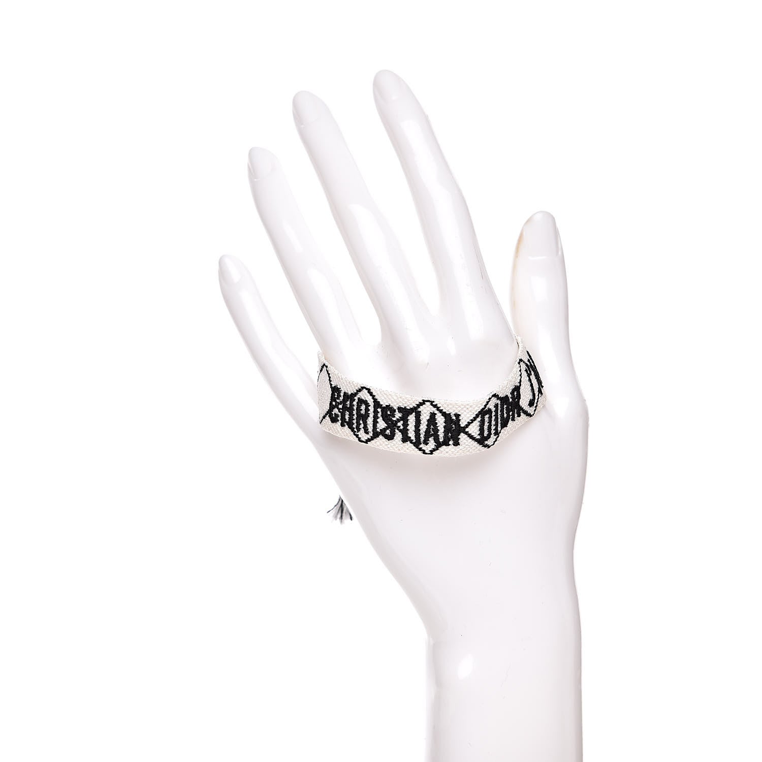 Christian Dior Woven Cotton J'Adior Friendship Bracelet White Black 2 of 3
