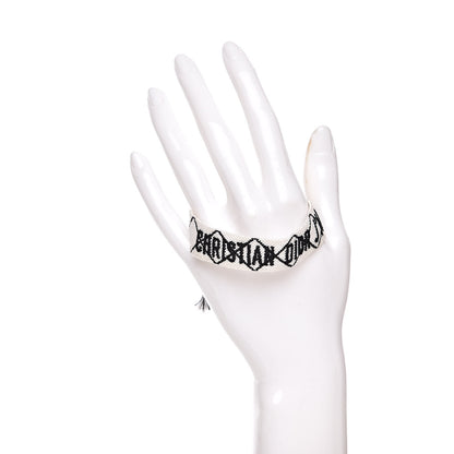Christian Dior Woven Cotton J'Adior Friendship Bracelet White Black 2 of 3