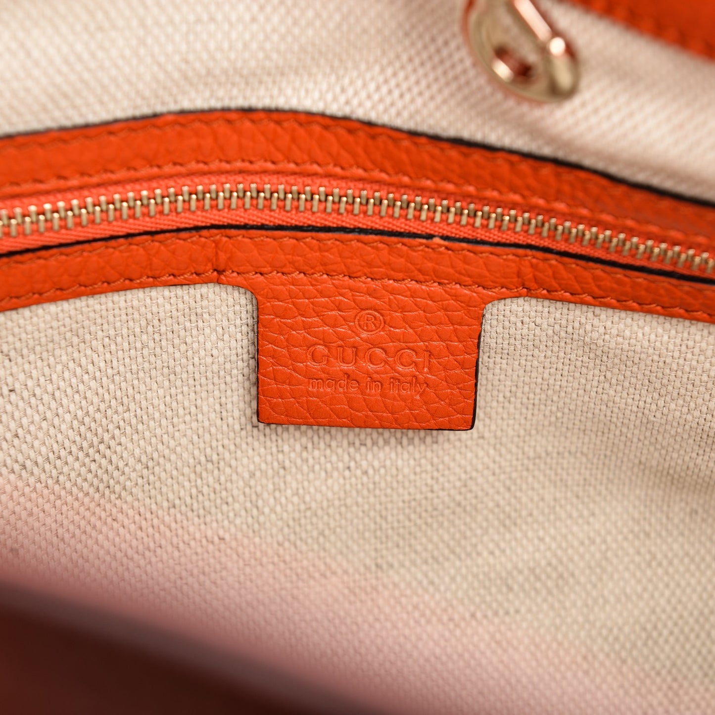 Pebbled Calfskin Medium Soho Chain Shoulder Bag Sun Orange
