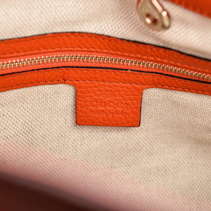Gucci Pebbled Calfskin Medium Soho Chain Shoulder Bag Sun Orange 6 of 7