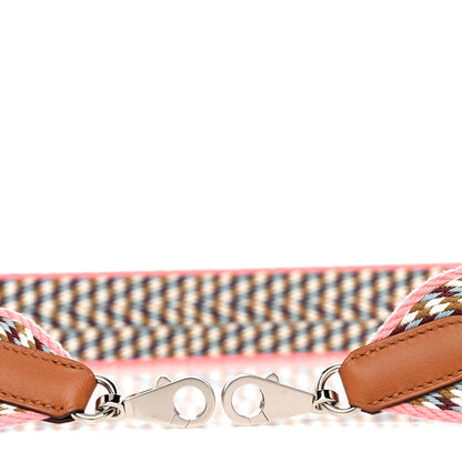 Hermes Toile Swift 50mm Sangle ZigZag Shoulder Strap Rose d'Ete White Gold 5 of 6