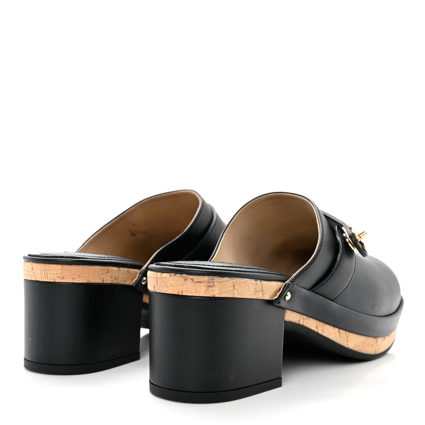 Calfskin CC Turn Lock Clogs 40 Black