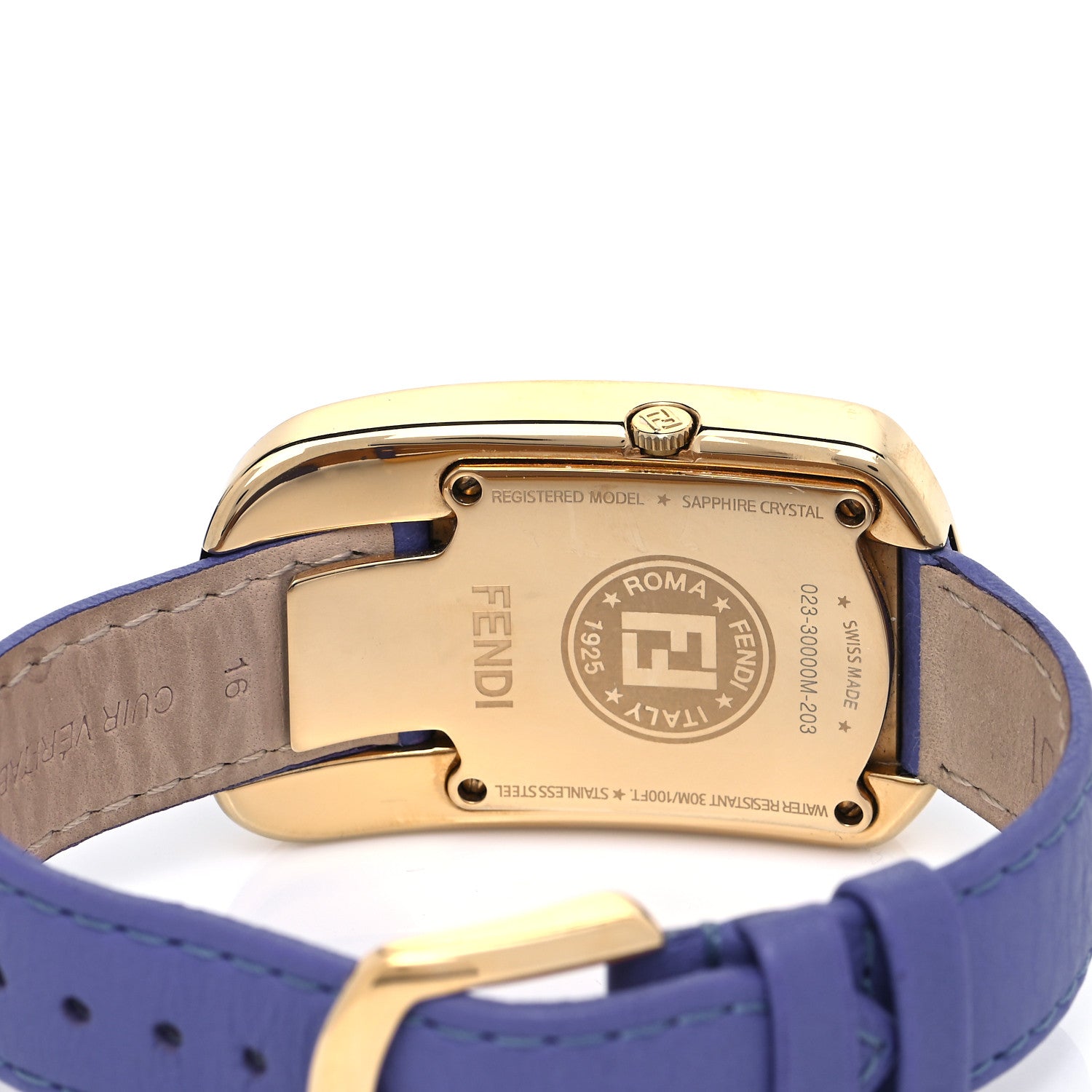Fendi Stainless Steel Calfskin Diamond Mother of Pearl 29mm Chameleon Quartz Watch Purple 4 of 7