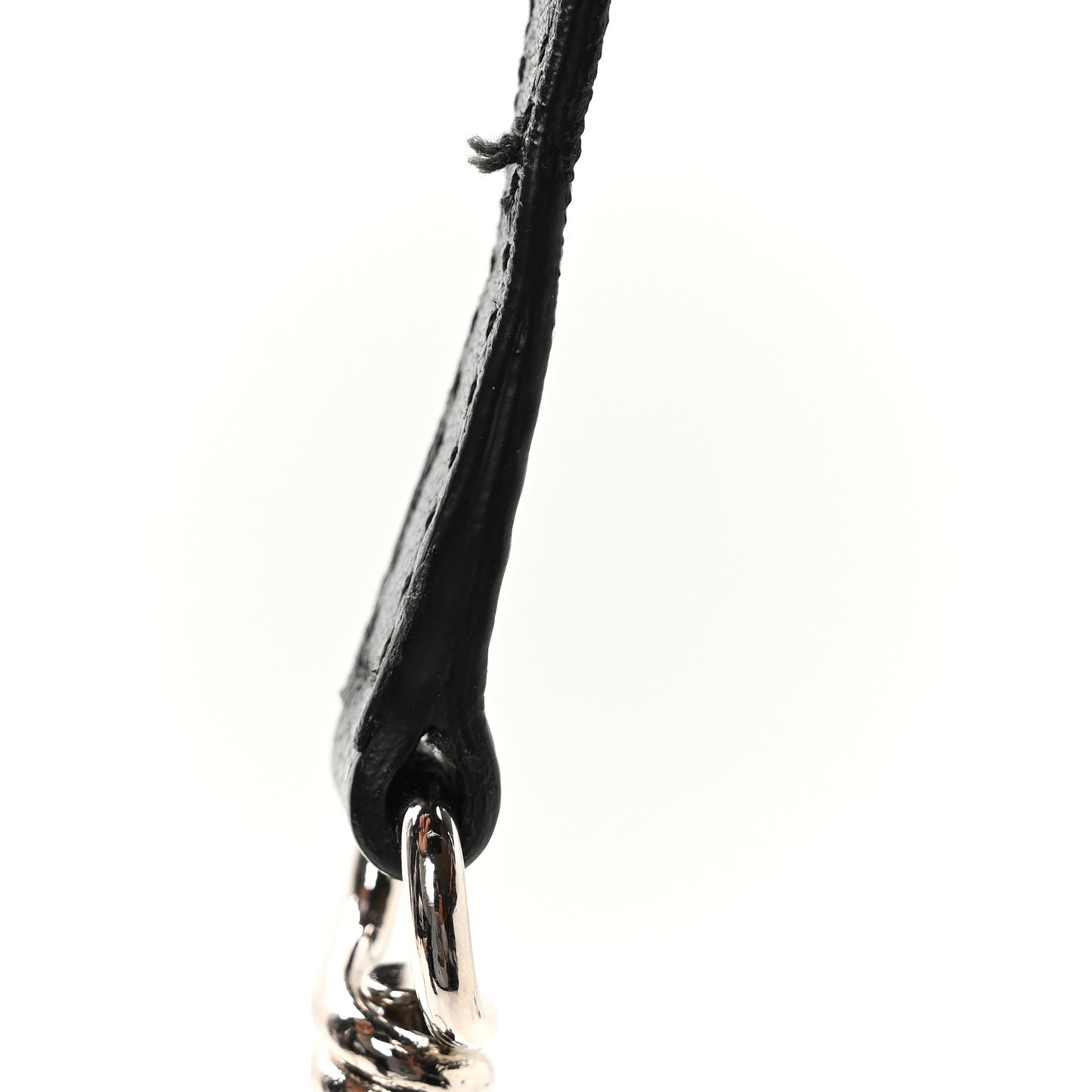 Chevre Silver Metallic Edge Hardware Nano City Black