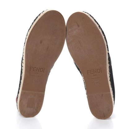 Fendi Canvas Mesh FF Colibri Espadrilles 40 Black Tobacco Moro 5 of 7