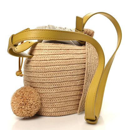 Loewe Raffia Calfskin Bunny Basket Bucket Bag Natural 3 of 10