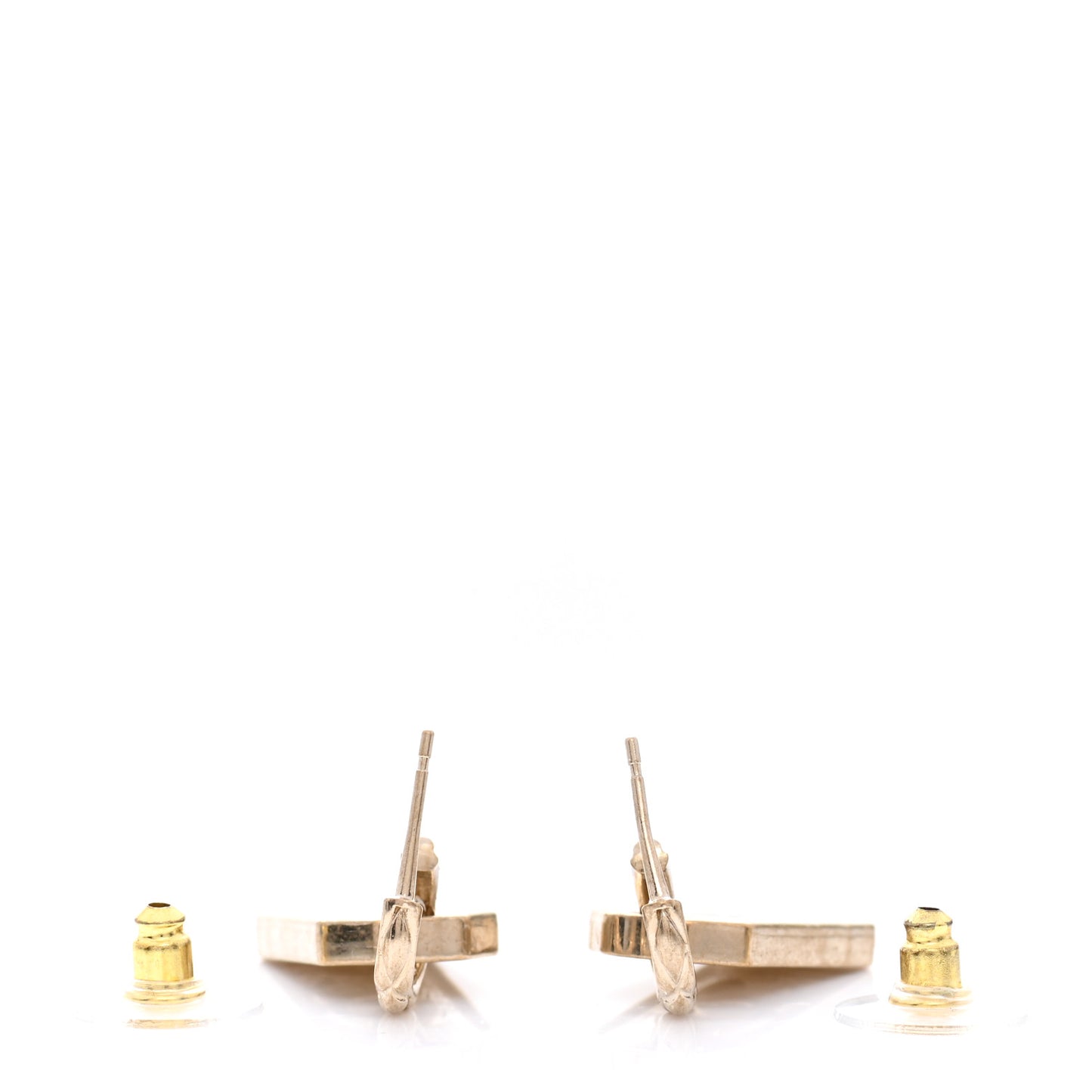 CC Tag Drop Earrings Gold