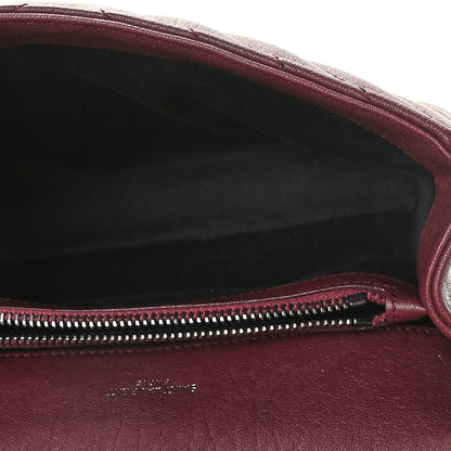 Saint Laurent Sheepskin Matelasse Chevron Monogram Medium College Bag Rouge Legion 7 of 8