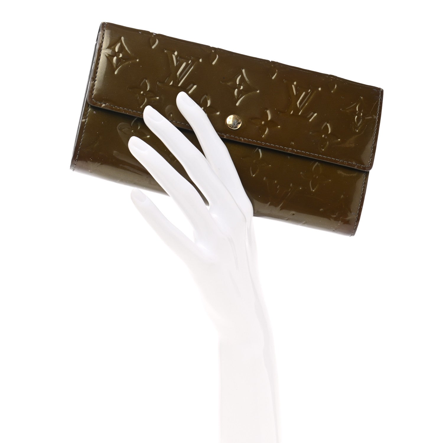 Louis Vuitton Vernis Sarah Wallet Vert Bronze 3 of 10