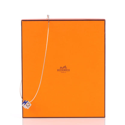 Hermes Palladium Laquer Cage d'H Necklace Royal Bleu 5 of 5