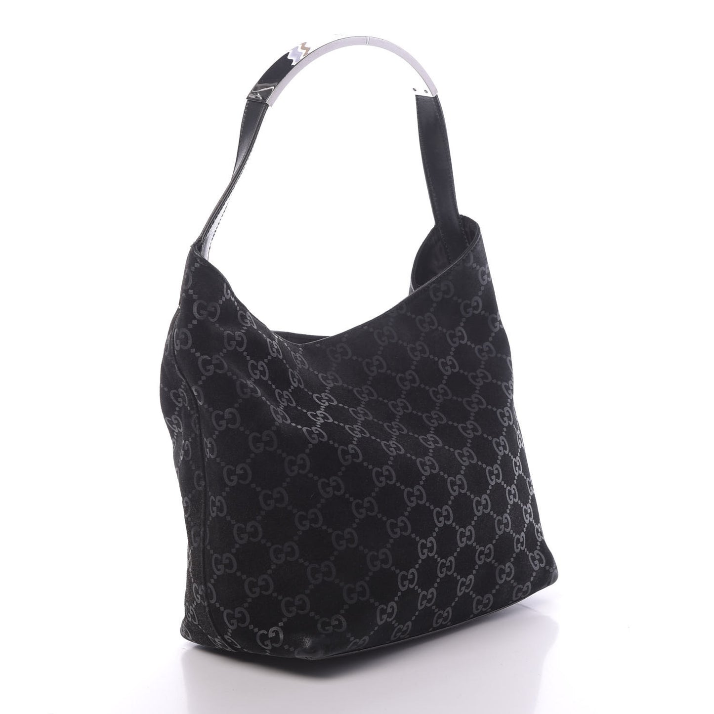 Suede Monogram Hobo Black