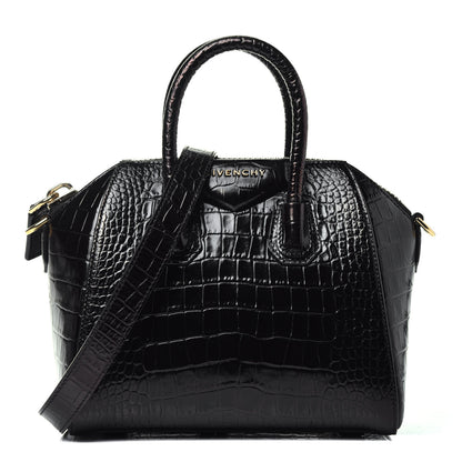 Givenchy Calfskin Crocodile Embossed Mini Antigona Black 1 of 10