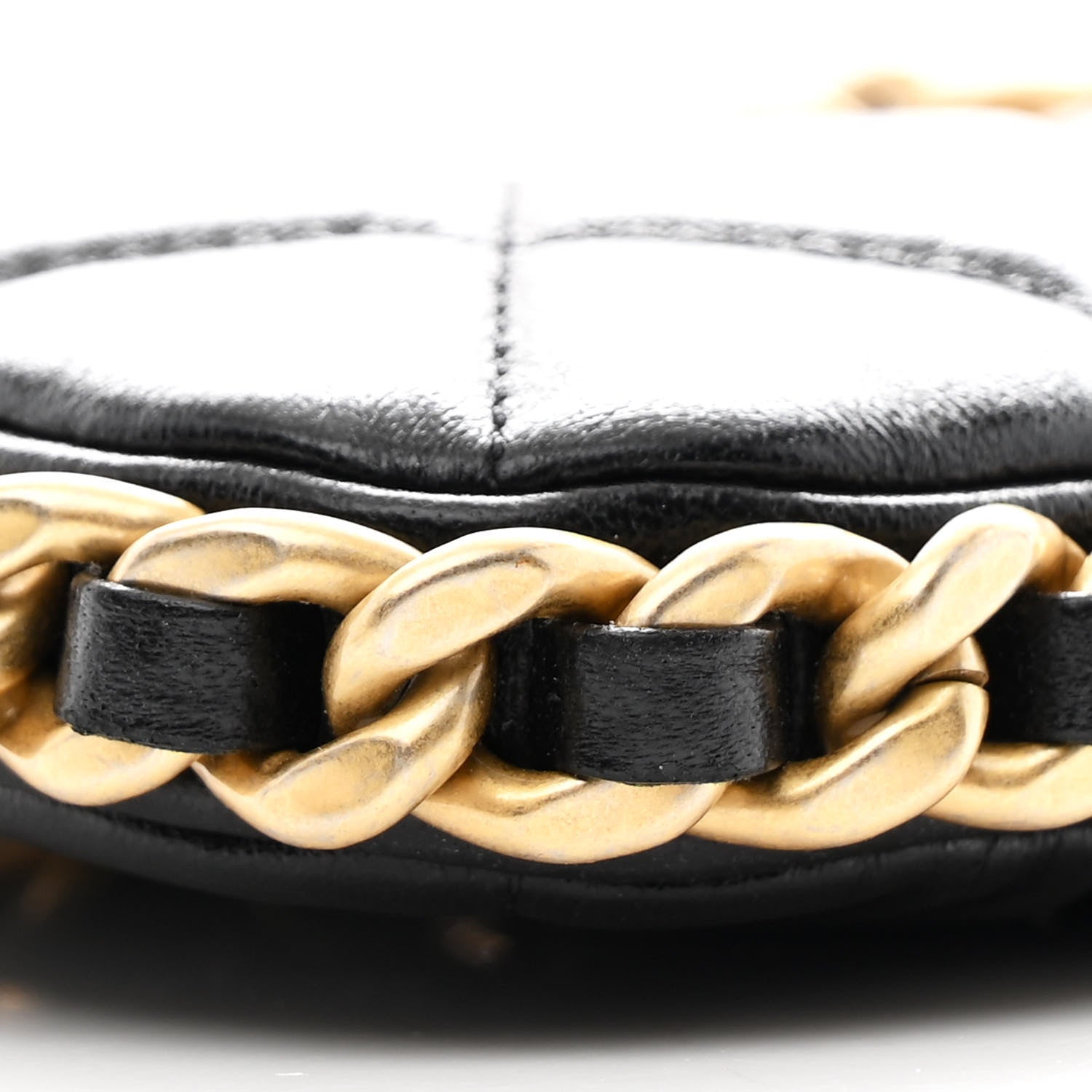 Chanel Lambskin Quilted Chain Around Top Handle Mini Bag Black 9 of 10