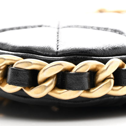 Chanel Lambskin Quilted Chain Around Top Handle Mini Bag Black 9 of 10