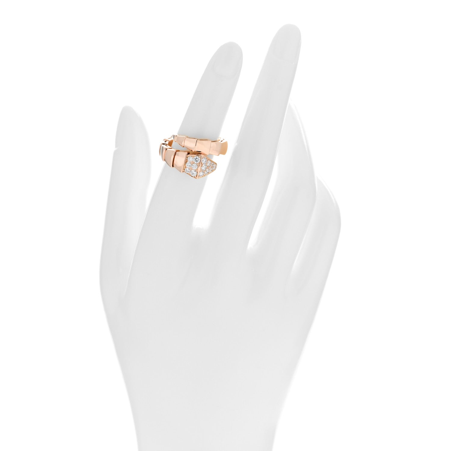 Bulgari 18K Rose Gold Diamond Serpenti Viper Ring M 2 of 5