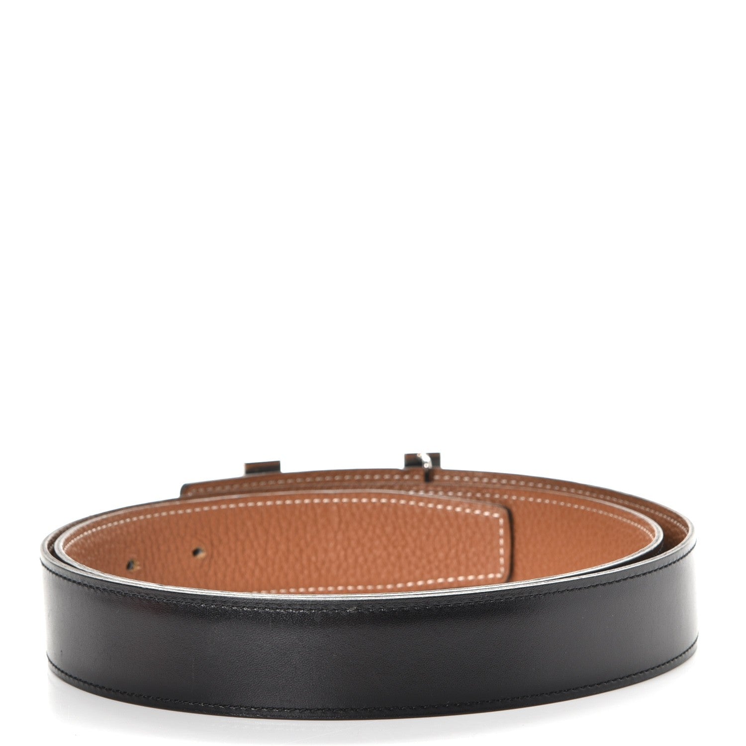 Hermes Box Togo 32mm Quizz H Belt 100 Black Gold 3 of 9