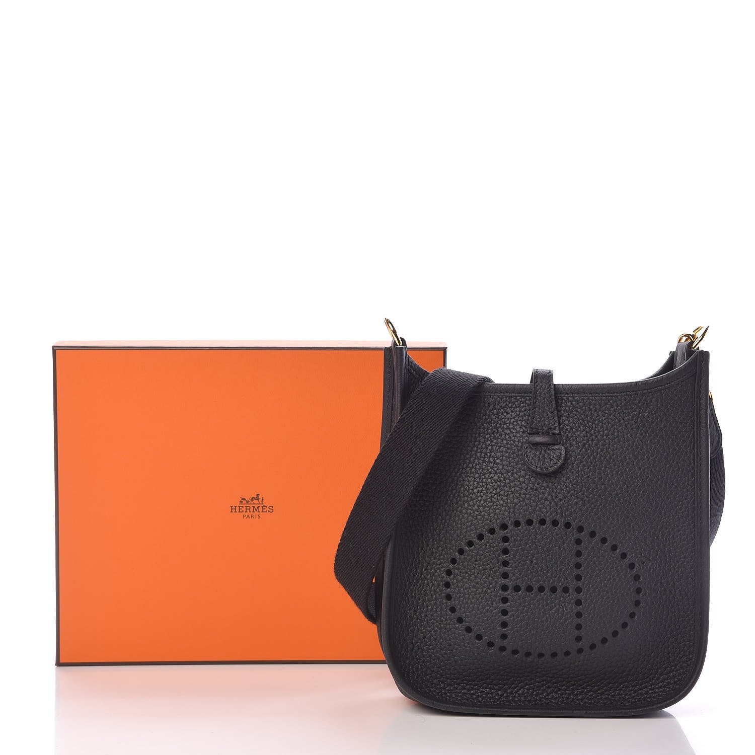 Hermes Taurillon Clemence Evelyne TPM Black 11 of 11