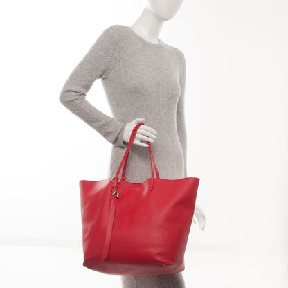 Alexander McQueen Grained Calfskin Skull Open Shopper Tote Red 2 of 12