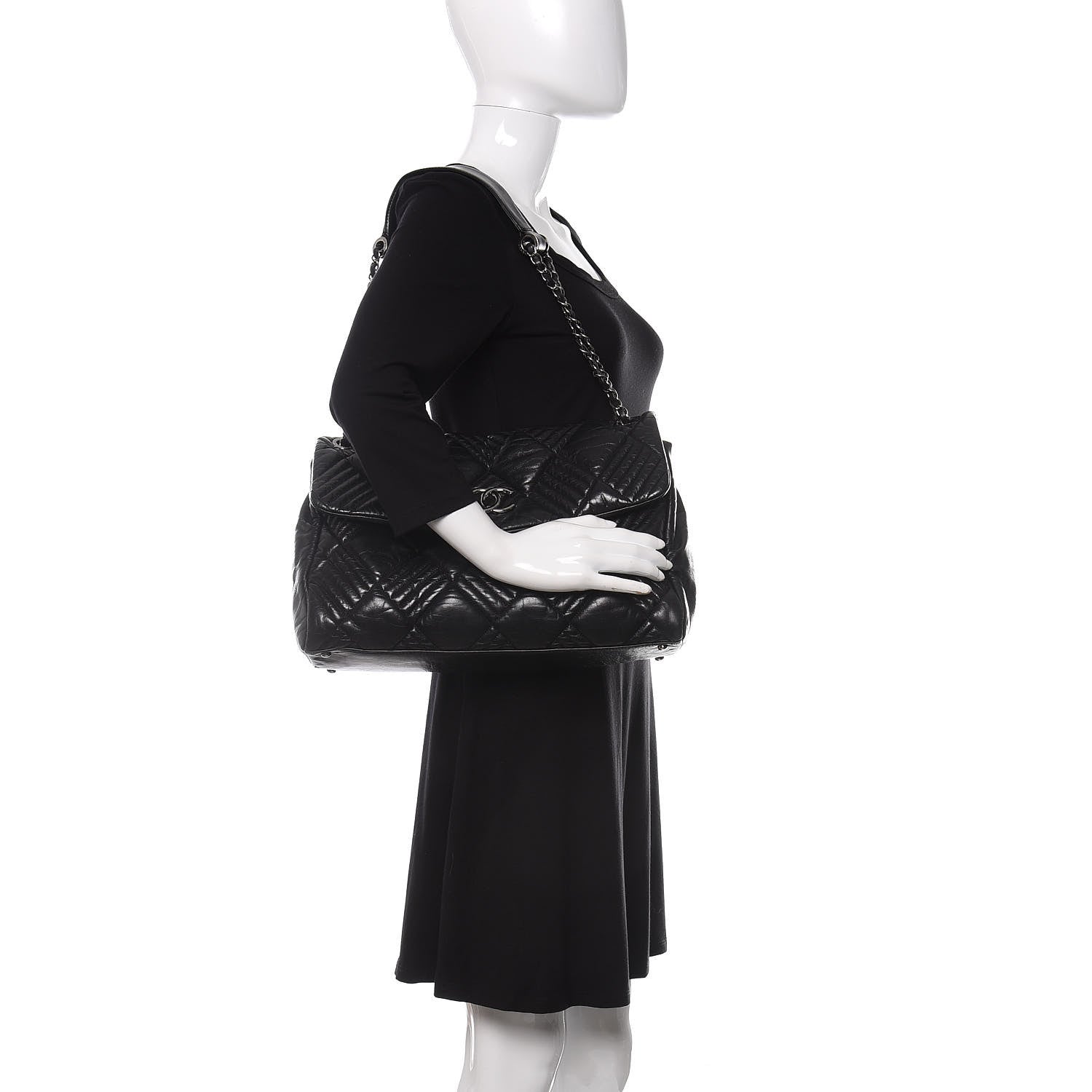 Chanel Lambskin In and Out XL Maxi Flap Black 2 of 12