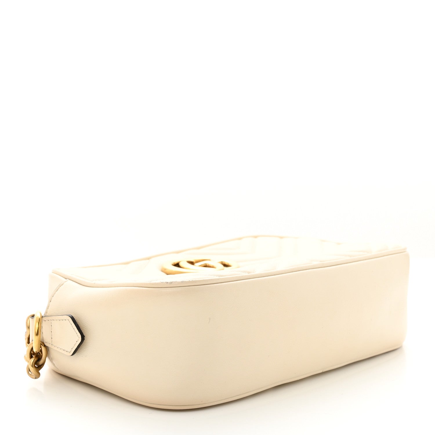 Gucci Calfskin Matelasse Small GG Marmont Chain Shoulder Bag White 4 of 13