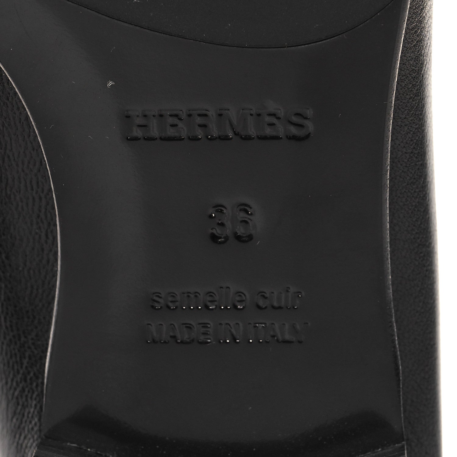 Hermes Goatskin Womens Royal Loafers 36 Black 6 of 8
