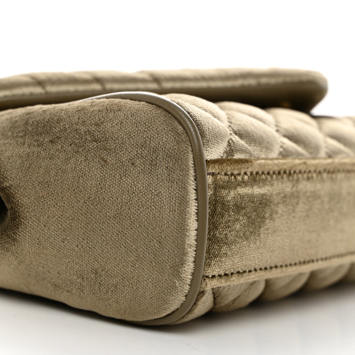 Saint Laurent Velvet Mixed Matelasse Triquilt Small Monogram Satchel Dark Vintage Olive 10 of 11