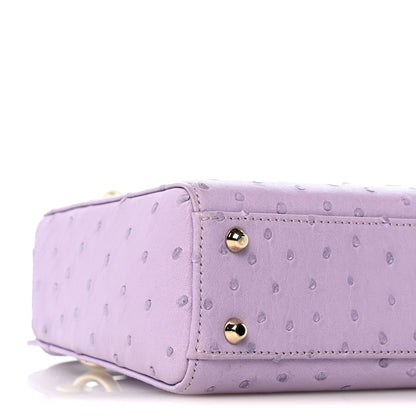 Christian Dior Ostrich Mini Lady Dior Purple 9 of 10