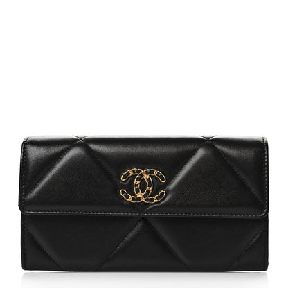 Chanel Lambskin Quilted Chanel 19 Flap Wallet Black 1 of 10