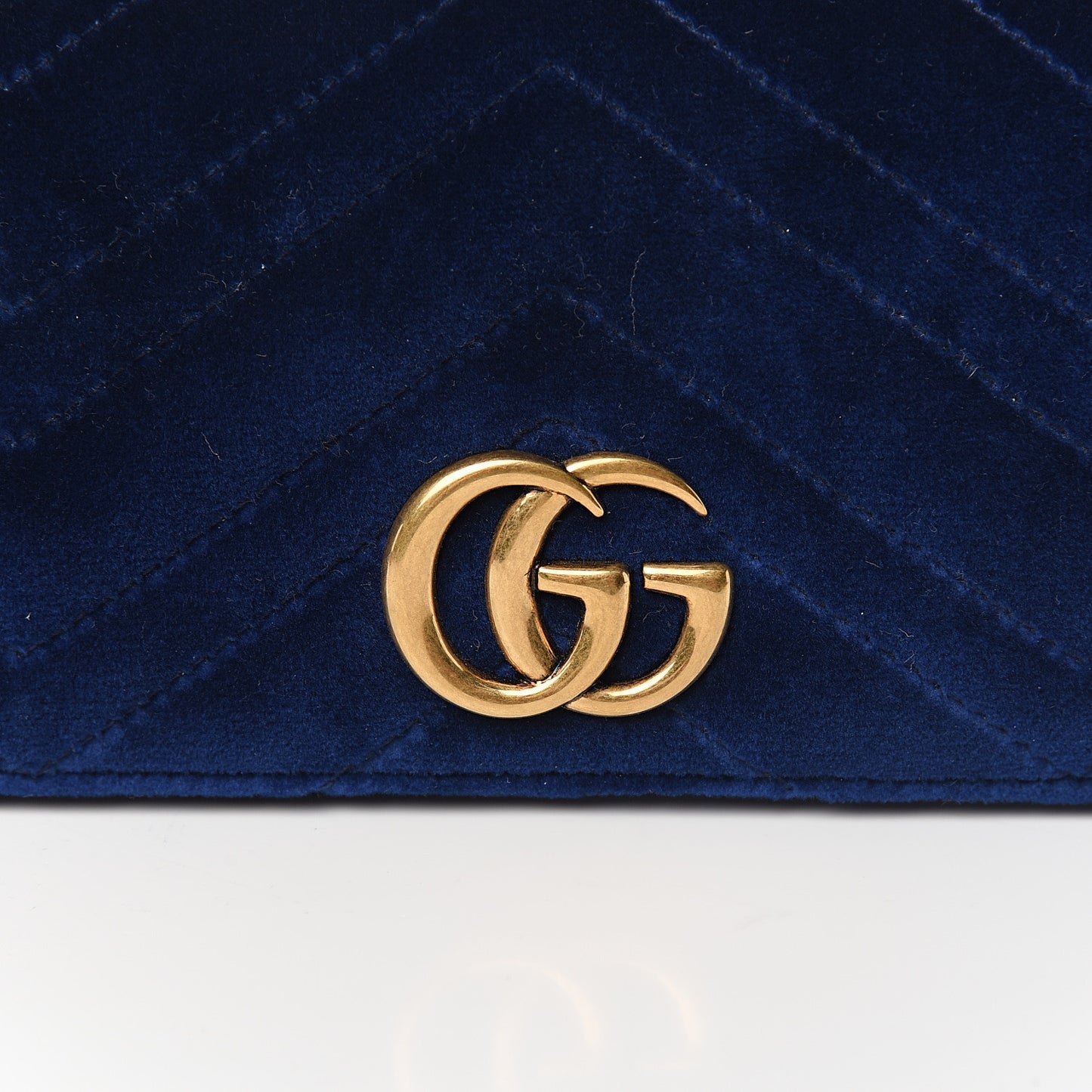 Velvet Matelasse GG Marmont Mini Bag Cobalt Blue