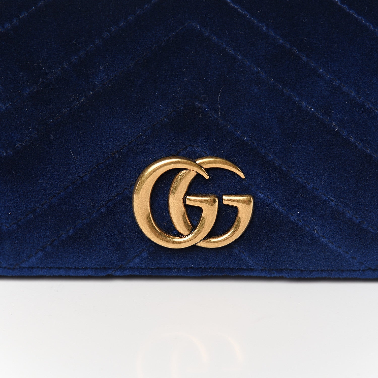 Gucci Velvet Matelasse GG Marmont Mini Bag Cobalt Blue 8 of 9