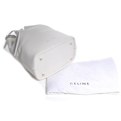 Celine Calfskin Seau Drawstring Tote White 4 of 9