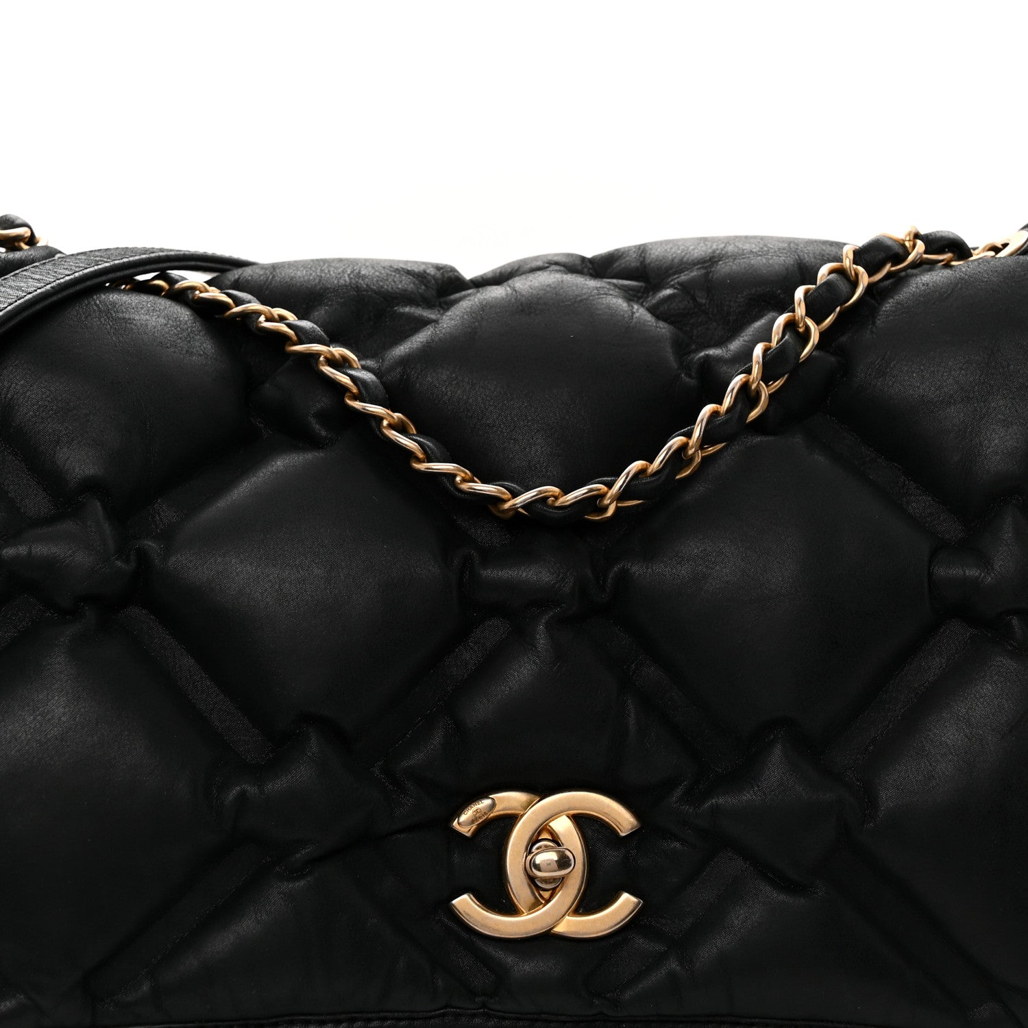 Chanel Calfskin Quilted Large Chesterfield Flap Black 9 of 11