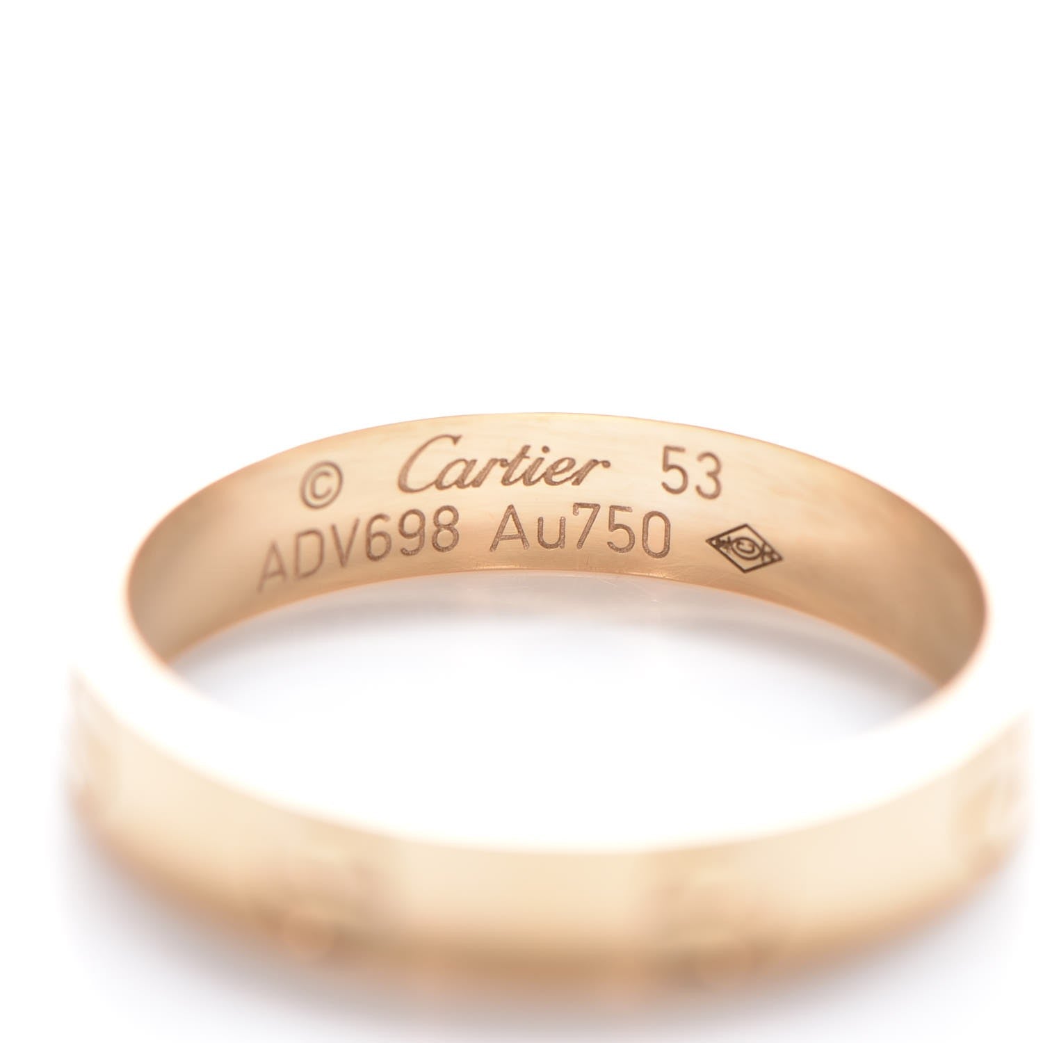 Cartier 18K Yellow Gold 3.5mm LOVE Wedding Band Ring 53 6.25 4 of 5