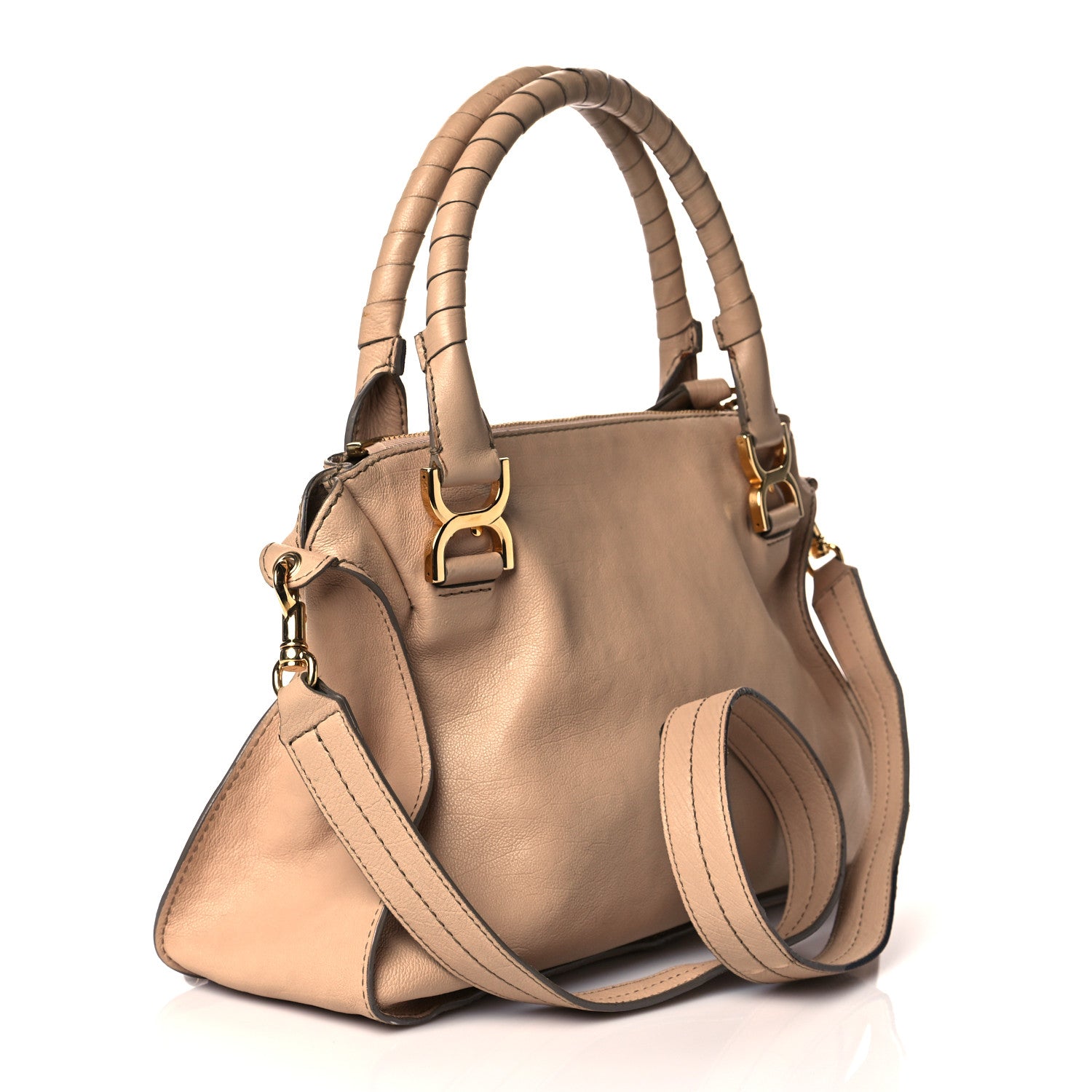 Chloe Calfskin Medium Marcie Nude Satchel Natural 3 of 13