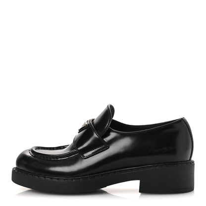 Prada Vernice Triangle 50mm Loafers 39 Black 1 of 11