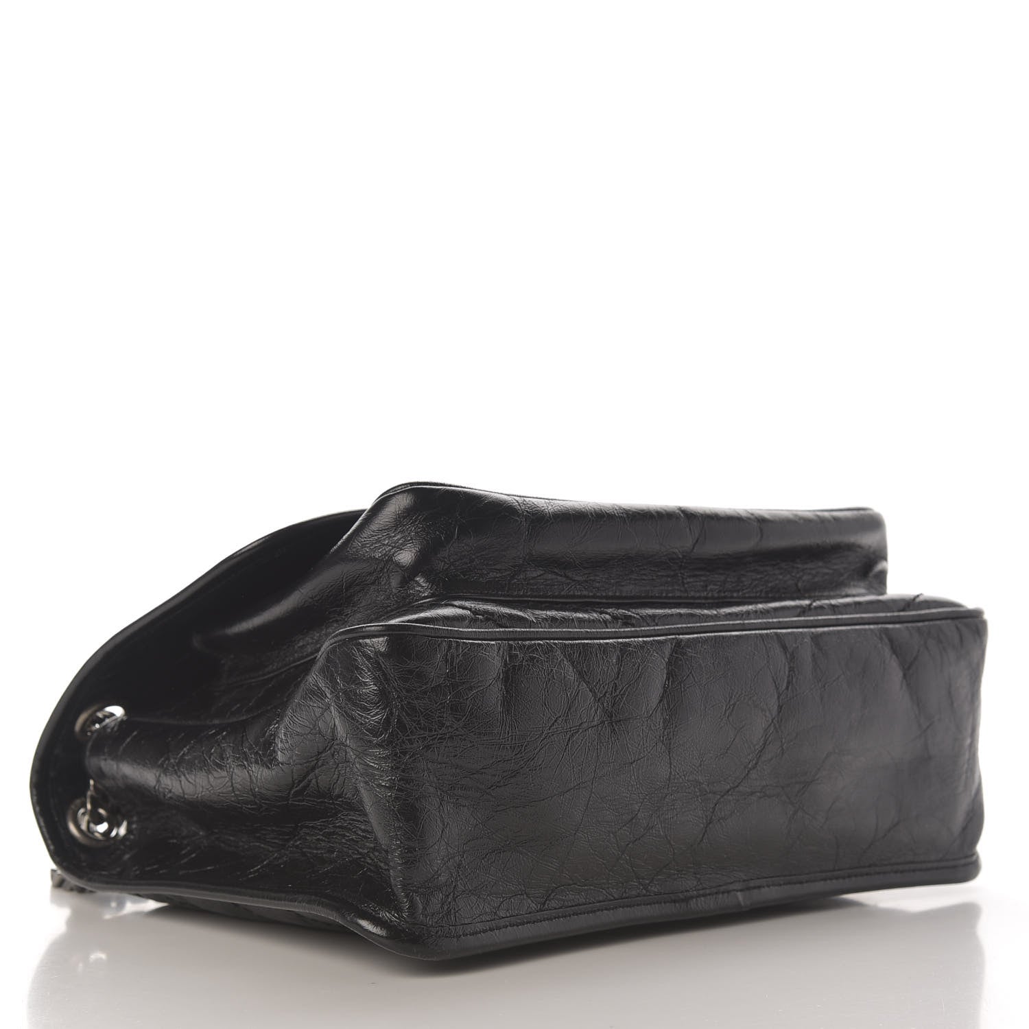 Saint Laurent Crinkled Calfskin Matelasse Monogram Medium Niki Chain Satchel Black 4 of 9