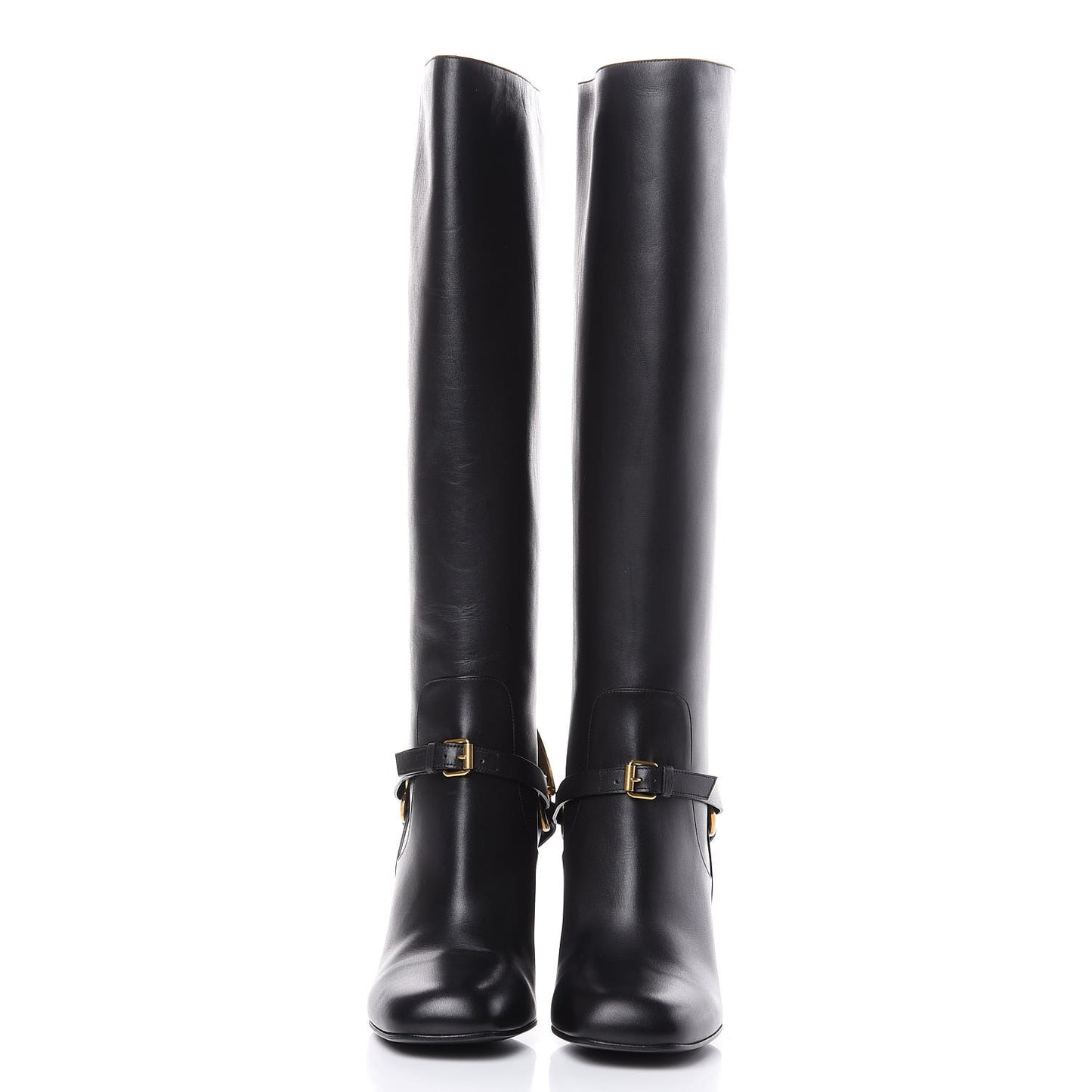 Calfskin Tess Horsebit Tall Boots 35.5 Black